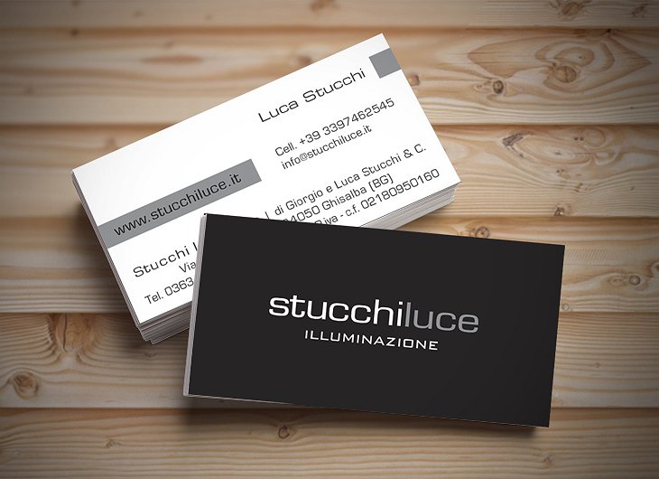 <h2>Biglietto da visita</h2><br><h3>Stucchi Luce</h3><H4>CORPORATE IDENTITY</h4>